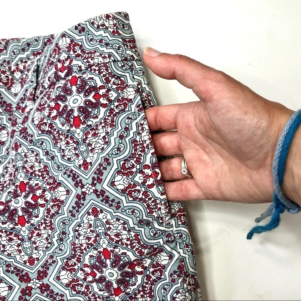 J. Crew City Fit cotton shorts paisley mandala 6